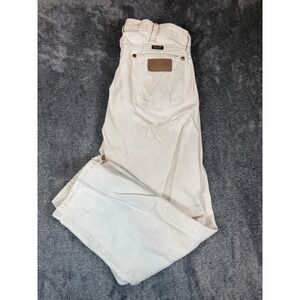 VTG Wrangler Men's Tan Khaki Distress Straight Leg Casual Work Pants Size 36x30
